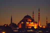 blue masque in Istanbul Turkey during sunset